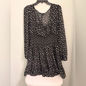 Trixxi Black Mini Dress with White Daisy Print